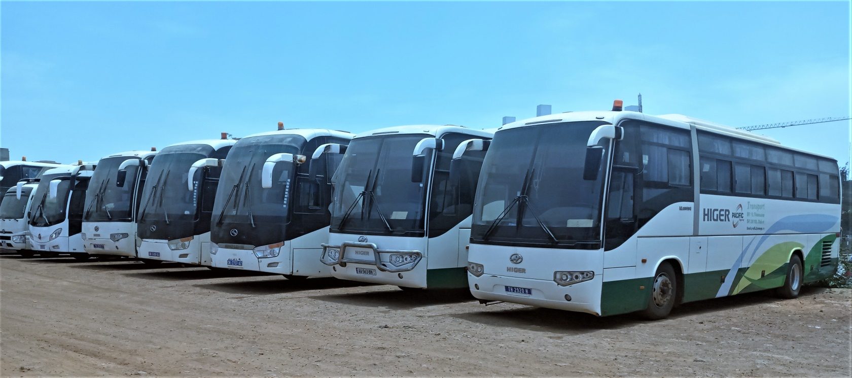 Autocars et minibus de la flotte Pacific Agency